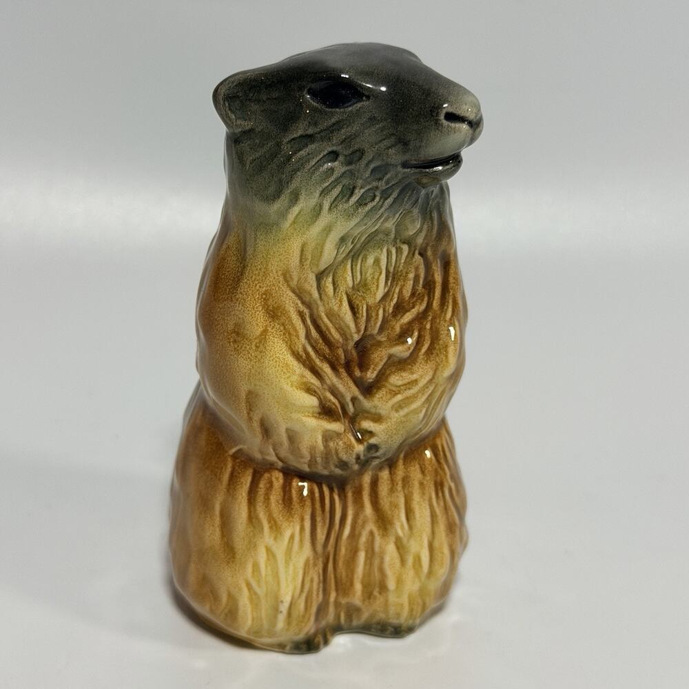 Vintage Goebel Groundhog Porcelain Figurine Germany 1970s 4" Priarie Dog